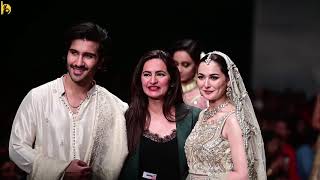 Hania Amir and Feroze Khan walk for Sadaf Fawad Khan Bridals at FPW19 [upl. by Eixela]