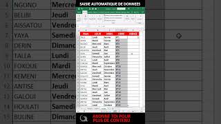 Saisie automatique de données dans Excel excel exceltips apprendreexcel shorts viralvideo [upl. by Athene]