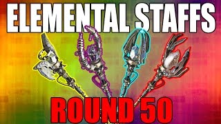 All ELEMENTAL STAFFS On ROUND 50  Call of Duty Zombies [upl. by Hayikat]