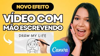 Como fazer EFEITO MÃOZINHA ESCREVENDO no Canva  GRÁTIS [upl. by Aeynod]