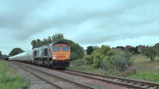 66723 on 6N51 1130 MFO Lynemouth  North Blyth empty alumina hoppers [upl. by Naihs]