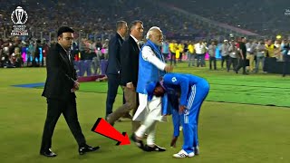 Rohit Sharma touches Narendra Modis feet after India Lost the WORLDCUP FINAL against Australia [upl. by Etteniotna]