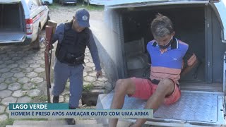 HOMEM É PRESO APÓS AMEAÇAR OUTRO COM UMA ARMA [upl. by Lirba]