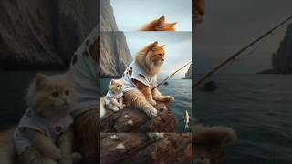 Cute cats Fish pakr rahi ha fish pakr nay mein kamyab hogi cats [upl. by Kornher]