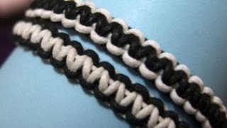 DIY PULSERA MACRAME NUDO PLANO 2 COLORES macrame bracelet 2 colors [upl. by Kelson]