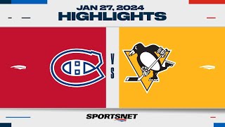 NHL Highlights  Canadiens vs Penguins  January 27 2024 [upl. by Eirovi]