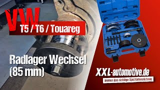 VW T5 Radlager 85 mm wechseln – ohne Achsschenkel Ausbau [upl. by Drugi]