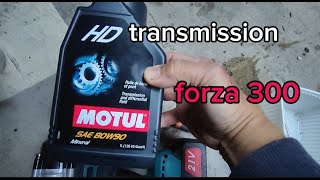 transmission oil change honda forza 300 [upl. by Ahsatam]