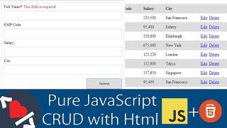 Pure JavaScript CRUD Operations with Html [upl. by Gabie]