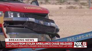 911 calls released from Las Vegas stolen ambulance chase [upl. by Rolland]