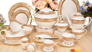 High Quality gold luxury dinnerware sets Wholesale  Karosa Chinaware [upl. by Cavan]