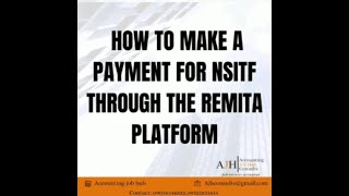 HOW TO MAKE NSITF PAYMENT ON REMITA PLATFORM [upl. by Klayman]