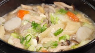 Dangojiru Chicken and Vegetable Soup Recipe だんご汁 作り方 レシピ [upl. by Eicnarf]