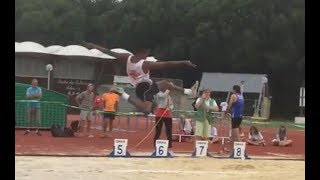 Baptiste DIEUDÉ  Longueur MIM  Finale Nationale des Pointes dOr Colette Besson 2017 à Angoulême [upl. by Nicolau643]