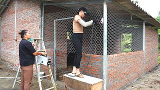 2 girls working as mechanics How to install antitheft windows for the house [upl. by Carlye745]