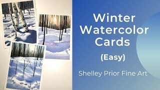 Watercolor Winter Cards easy [upl. by Demakis]