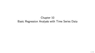 Wooldridge Econometrics for Economics BSc students Ch 10 Regression Analysis with Time Series Data [upl. by Nylrem]