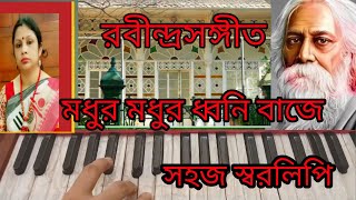 Modhuro Modhuro Dhoni Baje harmonium tutorial  with swaralipi  Musical Journey with Jhuma Mondal [upl. by Ecniv622]