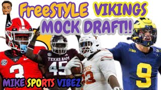 I DID A FREESTYLE MOCK DRAFT FOR THE VIKINGS YES WE DRAFTED JJ McCarthy AND MORE [upl. by Shipley]