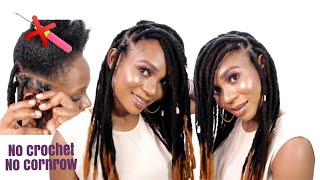 🙉❗ NO Crochet No Cornrow  Easy Way To Install Faux Locs for beginners [upl. by Dougal]