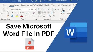 How To Save Microsoft Word File In PDF  Save a Word document As PDF MS Word 2007 DOC to PDF [upl. by Aerdna107]