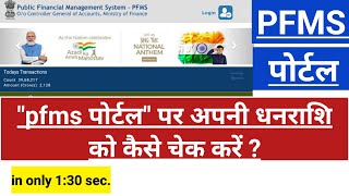 pfms se bank balance kaise check kare  how to check bank balance in pfms  पीएफएमएस पोर्टल [upl. by Ydoow]