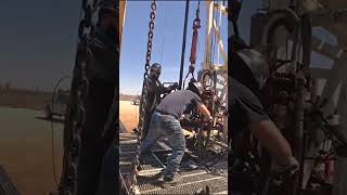 Pulling Drill Pipe Workover Rig oilrig rig drilling oil pulling [upl. by Ettenaej572]