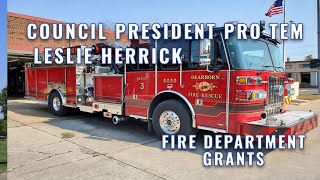 Council President ProTem Leslie Herrick details recent grants received by the Fire Department [upl. by Merci537]