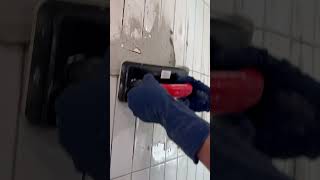 Tile backsplash installation howto youtubeshort tile [upl. by Selima937]