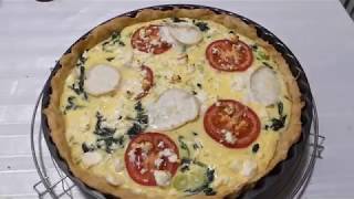 Spinat Quiche mit Ziegenkäse  Oder Gemüse Pizza für die Kinder  Küche  Kochen  Backen [upl. by Trotta]