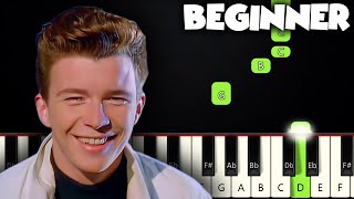 Never Gonna Give You Up  Rick Astley  BEGINNER PIANO TUTORIAL  SHEET MUSIC by Betacustic [upl. by Korney]