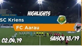 Highlights Sc Kriens vs Fc Aarau 020419 [upl. by Zwart]