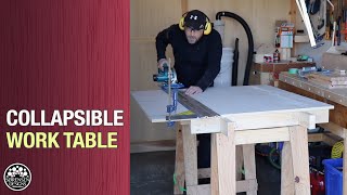 Collapsible Workbench for Cutting Sheet Goods  Woodworking [upl. by Nehr]