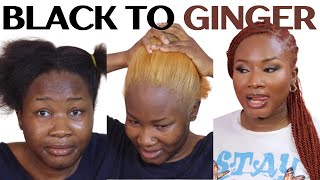 Ginger Hair Color on Dark Skin  Bleaching  dying my relaxed hair ginger [upl. by Colbert]