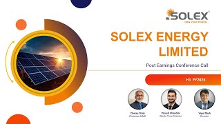 Solex Energy Ltd  H1FY25 Post Earnings Conference Call [upl. by Nnaynaffit]