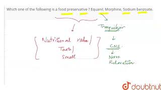 Which one of the following is a food preservative  Equanil Morphine Sodium benzoate  CLAS [upl. by Erida]