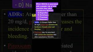 Which NSAID is associated with a greater risk of skin reactions than other nonselective NSAIDs [upl. by Malca]