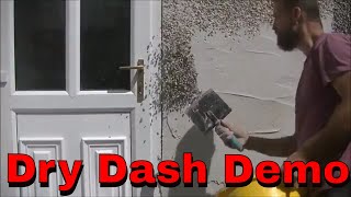 HOW I PATCH DRY DASH RENDERROUGHCASTPEBBLE DASH DEMO PART 1 [upl. by Sanford]