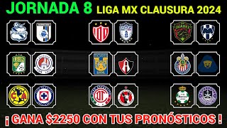 PRONÓSTICOS JORNADA 8 Liga MX CLAUSURA 2024 [upl. by Kowtko824]