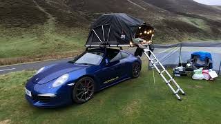 OEX Vertex Lite Roof Tent Set Up on A Porsche 911 [upl. by Aniri]