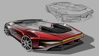 Car Design Sketch amp Photoshop [upl. by Culbertson431]