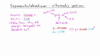 Matematik 2b Exponentialekvationer  alternativ version [upl. by Ycinuq]