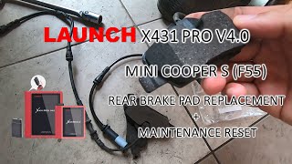 MINI COOPER S F55  DIAGNOSE  REAR BRAKE PAD REPLACEMENT  MAINTENANCE RESET [upl. by Kalli]