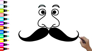 How to Draw Mustache Step by step Follow Along Video Tutorial Easy Drawing [upl. by Keriann522]