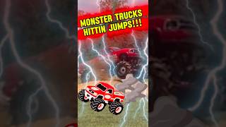 Big Trucks Gotta Hit Big Jumps 4x4 offroading caraudio trucks fun [upl. by Anattar]