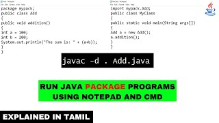 How to run Java Package program using Notepad and Command Prompt  Tamil  Code Screens [upl. by Remas415]