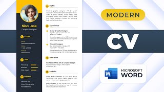 How to Make a Resume in MS Word  Modern CV Template  Free Download [upl. by Jaddan707]