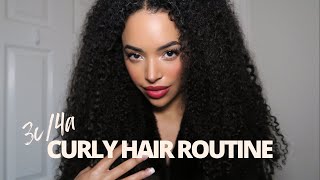 My Curly Hair Routine 3c4a [upl. by Noffihc314]