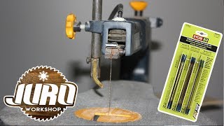 how to change a scroll saw blade  16inch Mastercraft Scroll Saw  Ryobi Blade  JURO Workshop [upl. by Otrebcire]