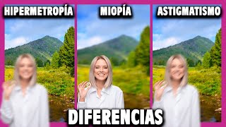 🟪 Diferencia entre MIOPIA HIPERMETROPIA y ASTIGMATISMO [upl. by Zippel]